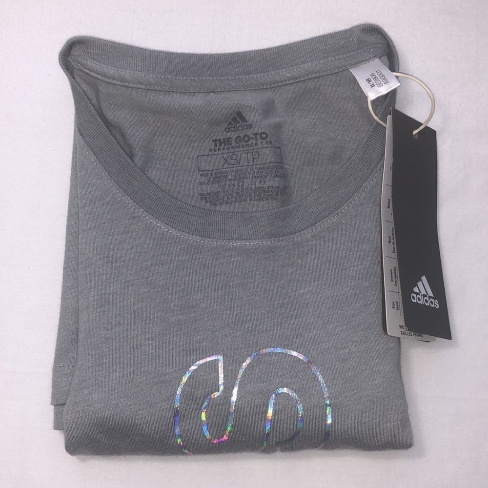 New Adidas Women's Linear Glow Outline T-Shirt Size XS - Picture 8 of 16